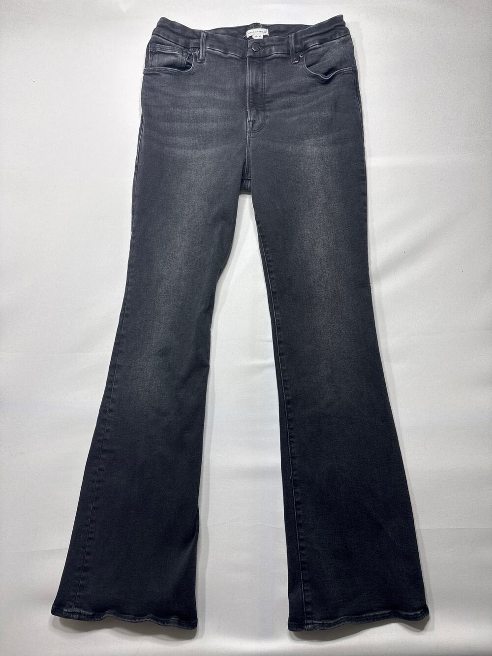 Good American Women's Bootcut Black Stretch Jeans - Size 12/31 (30x33.5)
